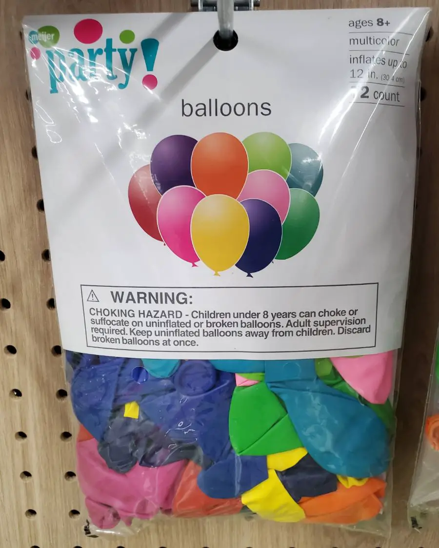 Balloon Package with Choking Hazard Warning