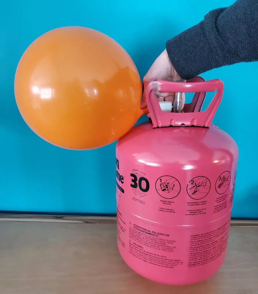 Inflating Balloon with Helium Tank