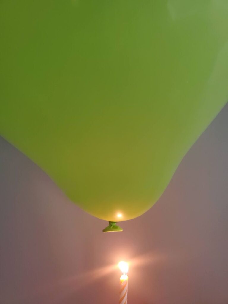 Latex Balloon Exposed to Candle Fire