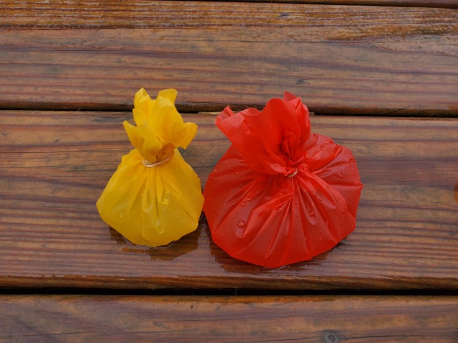 Water Balloons Made with Plastic Table Covers