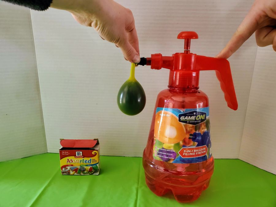 Filling Water Balloons with Food Dye
