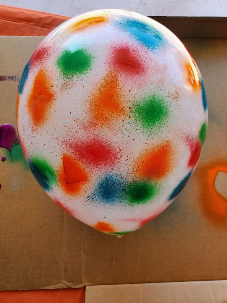 Balloon Spray Painted with Fun Pattern