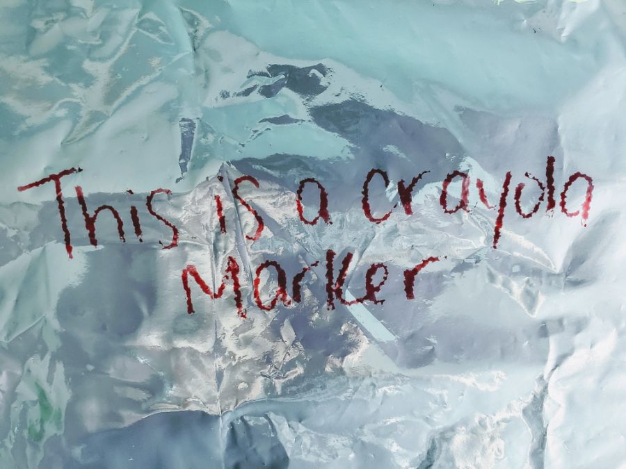 Writing on a Foil Balloon with Crayola Markers