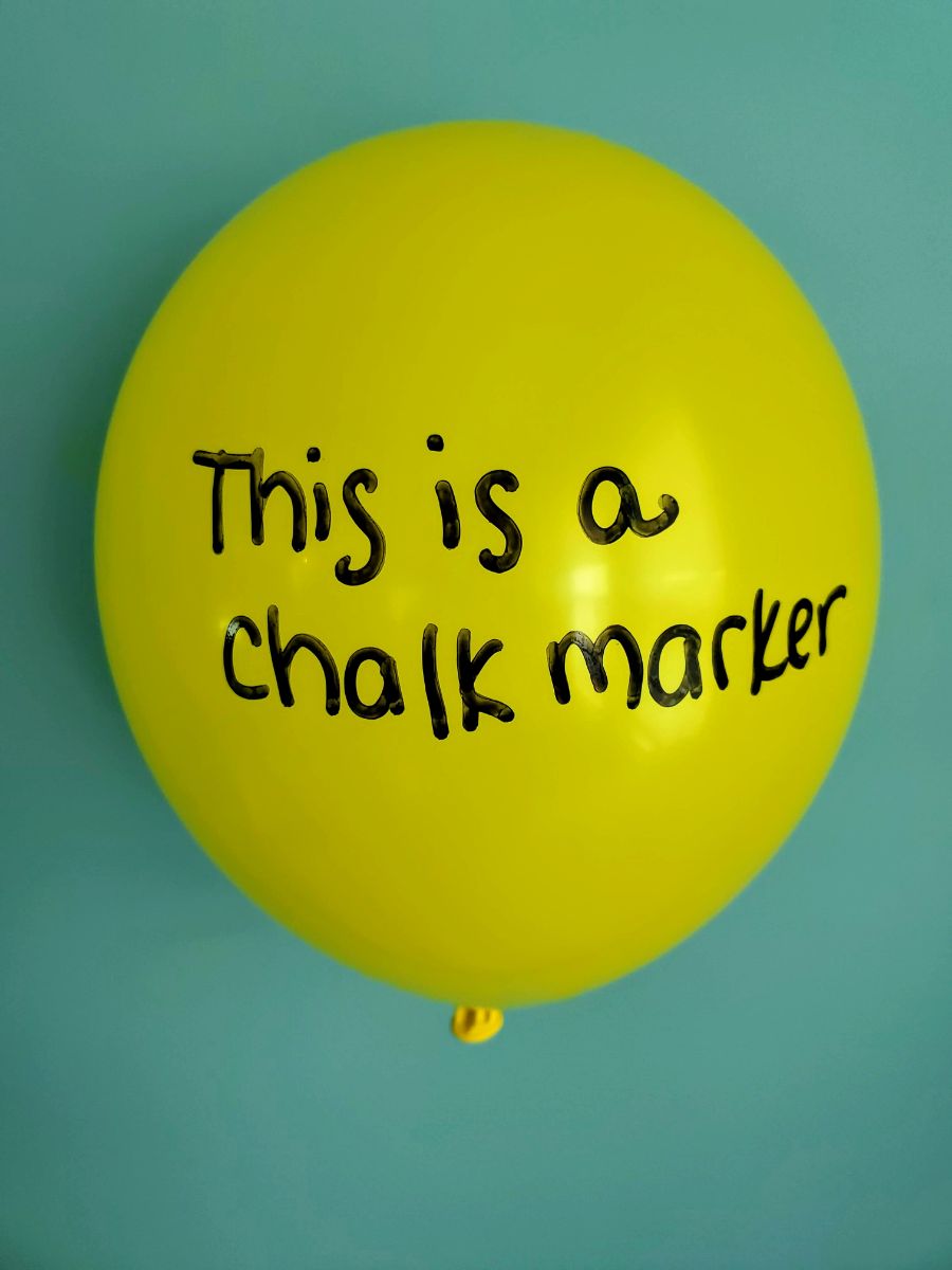 Writing on a Latex Balloon with Chalk Marker