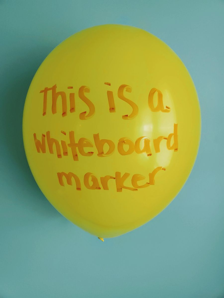 Writing on a Latex Balloon with a Whiteboard Marker