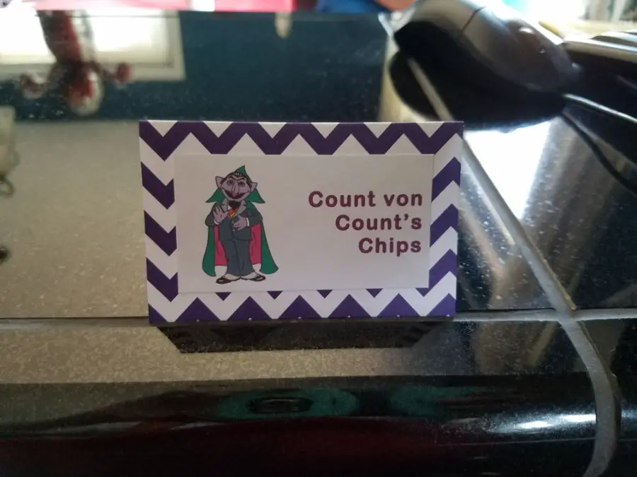 Count von Count's Chips Food Sign