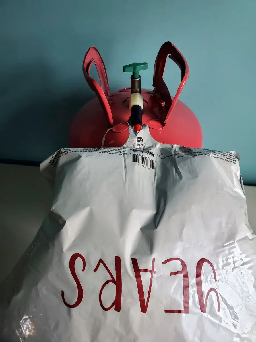 Refilling a Foil Balloon with Helium Tank
